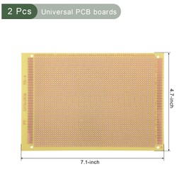 YOKIVE 2 Pcs Single Sided Universal Printed Circuit Boards, FR-4 PCB Plated Copper Board, Good for DIY Soldering Electronic Projects (Yellow, 120x180mm)