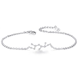 BriLove Women 925 Sterling Silver Wedding Bridal CZ Horoscope Zodiac 12 Constellation Astrology Link Bracelet Clear "Sagittarius"