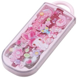Skater TACC2AG-A Children's Antibacterial Slide Trio Set, Bento Box, Chopsticks, Spoon, Fork, My Melody, Sparkly Doll, Sanrio, Girls, Made in Japan
