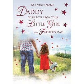 Traditional Father's Day Card Daddy from Girl - 9 x 6 inches - Regal Publishing