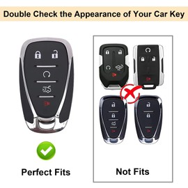 COGEEK for Equinox Key Fob Cover with Leather Kaychain, Stylish TPU Key Fob Shell for 2016-2025 Equinox Malibu Camaro Blazer Traverse Trailblazer 5 Buttons Smart Key for Men Women