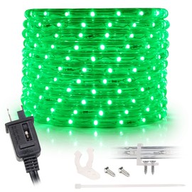WYZworks 288LEDs, 25ft LED Green Outside Rope Light Waterproof Permanent Outdoor Exterior Extendable Flexible Clear Shell Connectable, ETL Safety Certified Holiday Christmas Decoration Lighting
