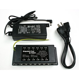 PoE Texas GPOE-6AB-48v60w | Gigabit 6 Port Passive Power Over Ethernet Injector for 802.3af Devices | with 48 Volt 60 Watt Power Supply