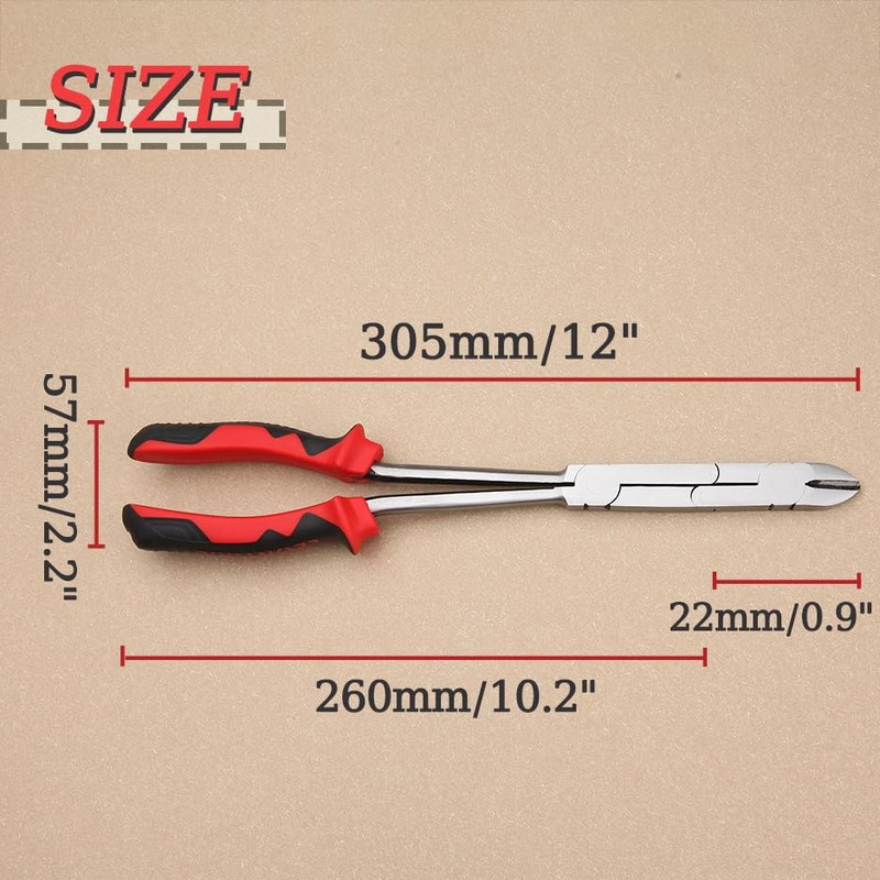 Long Reach XL Dual Pivot Wire Cutting Pliers Double-Joint Side