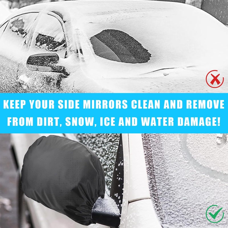 Ziciner 6 PCS Waterproof Side View Mirror Covers with Drawstrings,
