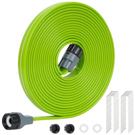 KOBAZ Sprinkler Soaker Hose 25FT with Holes, Garden Watering Hose with Stakes, Drip Hose Sprinkler, Efficient Saving Water for Lawn Garden and Yard, Leakproof