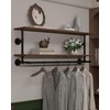 TEDIDUWA Clothes Rack 42in, 2 Tier Wall Mounted Garment Rack