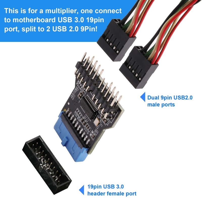MZHOU USB 3.0 9 Pines a USB 2.0 9 Pines