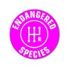 Round Hot Pink Stick Shift - Endangered Species Sticker (Decals