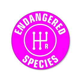 Round Hot Pink Stick Shift - Endangered Species Sticker (Decals Manual Transmission Driver Vinyl Shifting Gears for Cars, Trucks (7 inch)