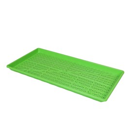 SUNPACK 10" x 20" Heavy Duty Mesh Plastic Seed Starting Tray, Green, 1" - Ensures Water Drainage and Aeration, Perfect for Greenhouses or Indoor Gardening