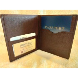 Osgoode Marley 1244 Espresso Cashmere Leather RFID Passport Wallet