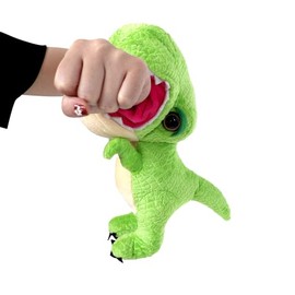 The Petting Zoo T-Rex Stuffed Animal Plushie Slap Bracelet, Gifts for Kids, Slapstix Animals, Green T-Rex Dinosaur Plush Toy 10 inches