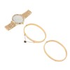 3pcs Women Watch Bracelet Set Gillter Elegant Hypoallergenic Waterproof Quartz