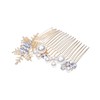 DOITOOL 2 Pcs Alloy Simulated Pearl Snowflake Hair Comb Styling