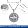 Eusense Compass Necklace for Women Men 925 Sterling Silver Jewelry