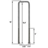 16" Square U-Bolt Kit with 1/2" x 4-1/4" Tie Bars