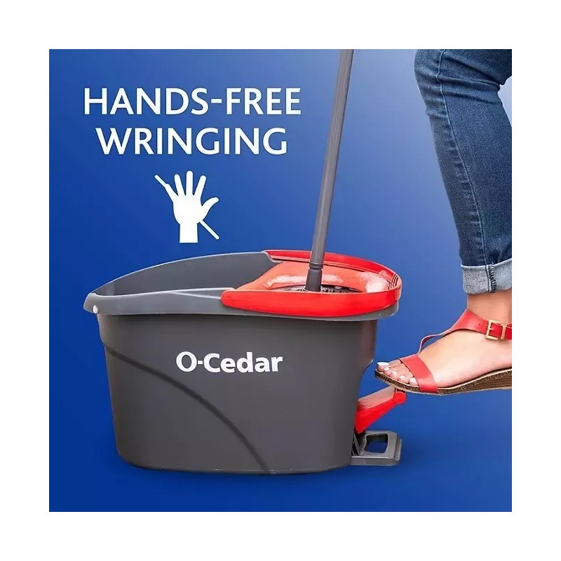 O-Cedar Easywring Microfiber Spin Mop & Bucket Floor with 3