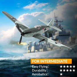 VOLANTEXRC RC Plane 3 Channel Remote Control Airplane Fighter Toys, 2.4GHz 6-axis Gyro Stabilizer RTF Glider Aircraft Plane, Easy to Fly for Adults Kids Beginners Boys (76206 RTF)