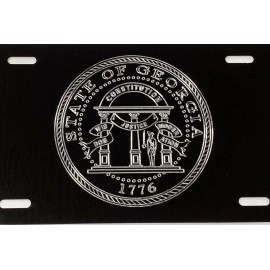 Diamond Etched Products Engraved Georgia GA State Flag Diamond Etched License Plate Metal Car Tag Gift