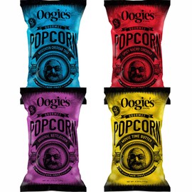 Oogie's Gourmet Popcorn | 4 Pack | Variety Flavor Pack | Gluten Free Popcorn Snacks | 4.25 Ounce Big Bag