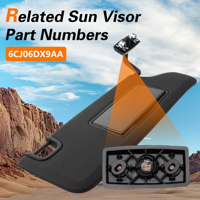 FUSH Passenger Side Sun Visor Mounting Clip Compatible with Jeep
