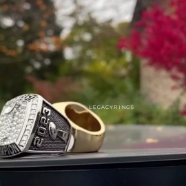 2023 Fantasy Football Championship Ring Silver Tone Heavy and Solid - 11