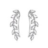 AOBOCO Leaf Ear Climbers Earrings Hypoallergenic 925 Sterling Silver Ear