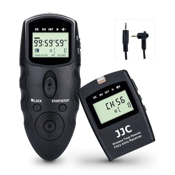 JJC Wireless Remote Shutter Release with Wired Intervalometer Timer for