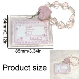 1 Pack Clear Acrylic Card Holder ID Card Holder with Spiral Wrist Reel, Photo Card Holder, Key Chain, Retractable Protective Case for School, Office, ID Card, Access Card