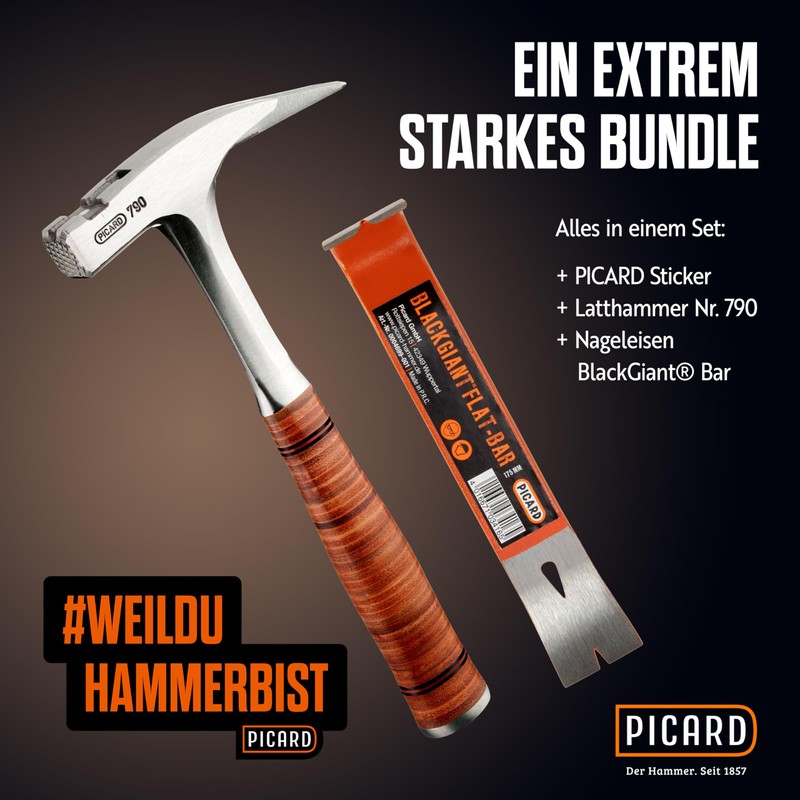 PICARD Roofing Hammer No. 790 + Mini BlackGiant® + Sticker