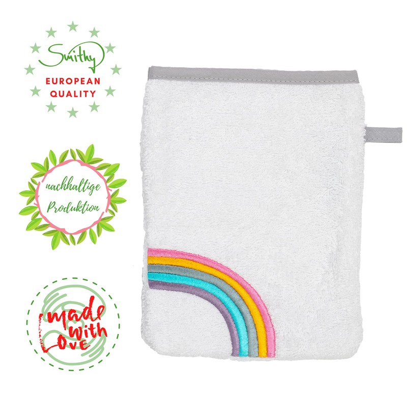 Smithy Wash Cloth Baby Rainbow Cloud 100% Cotton Terry Cloth