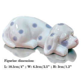 MTME Porcelain Figurines, Sleeping Dog, Memorabilia, Sculpture Home Decor (D)