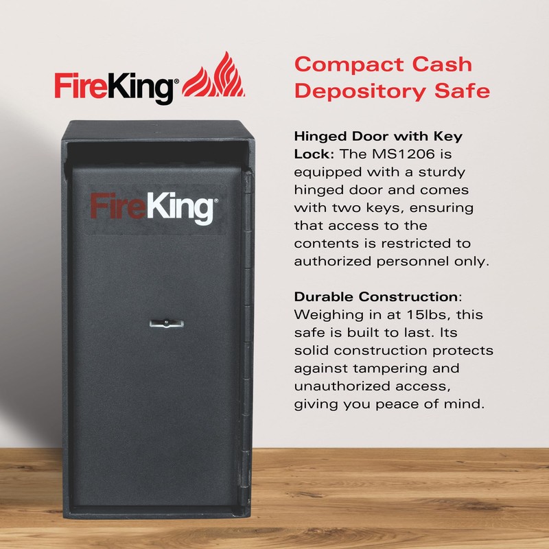 FireKing Mini Safe with Single Nose Lock, Lock Box for