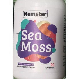 NEMSTAR Naturals - IRISH SEA MOSS - 90 Capsules - 1200mg per capsule - Ex 9/2025