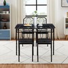 VECELO 5 Pieces Table Sets,43.3" Dining Table&Chairs for 4,Industrial Counter