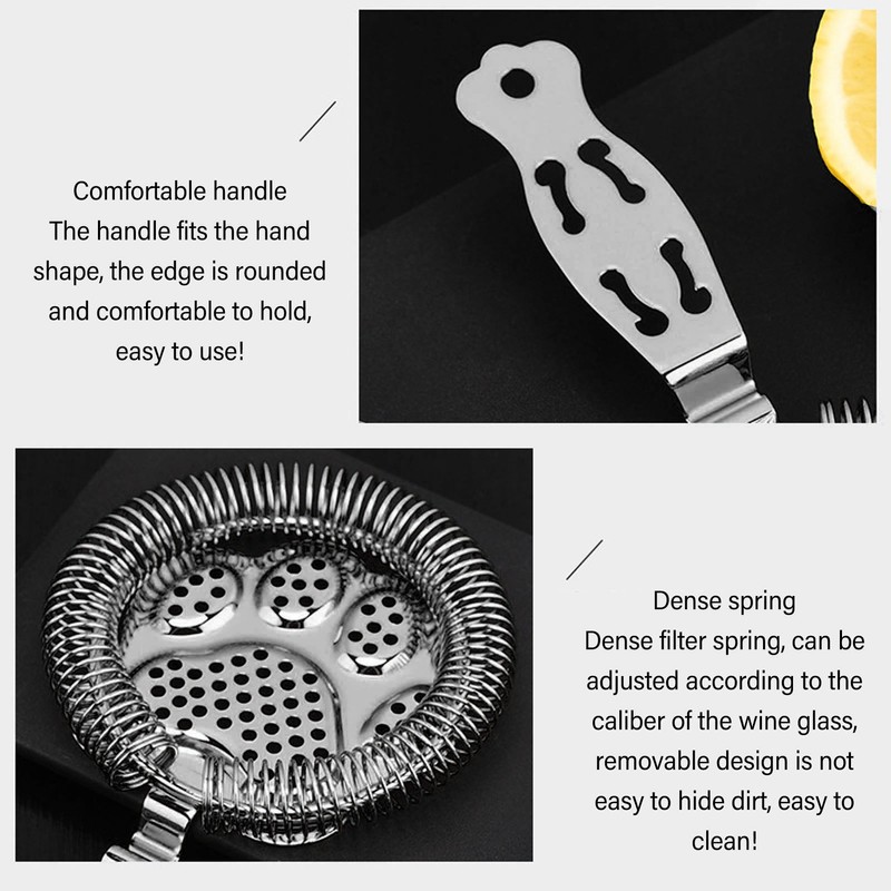 304 Stainless Steel Cocktail Strainer Bar Strainer Bar Tool Drink