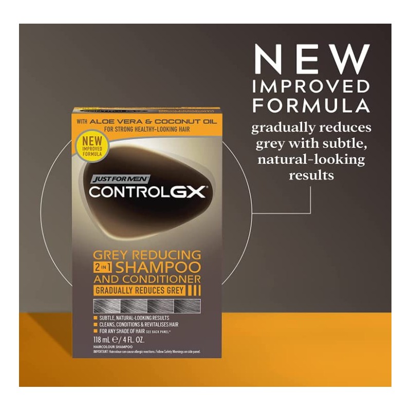 Just for Men Control GX, Grey Reducing 2-in-1 Shampoo &