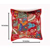 Rastogi Handicrafts Handgefertigtes Patchwork-Kissen, Sari-Patchwork-Kissen, indisch, ethnisch, bestickt, Sari-Patchwork-Kissenbezug, Rot