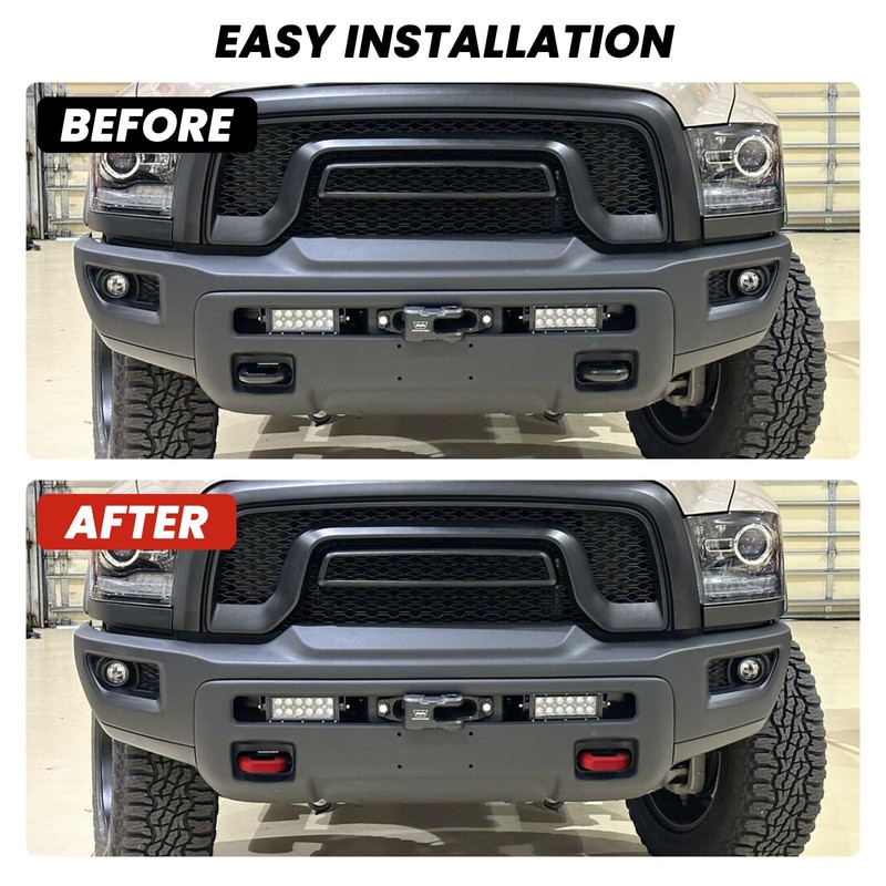 TECHPICCO Tow Hook Covers for RAM 1500 Classic 2009-2026 Warlock