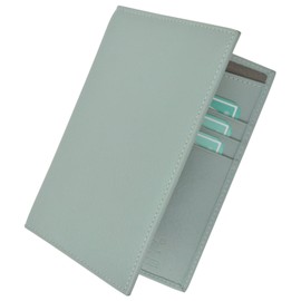 PREMIUM QUALITY GENUINE LEATHER PASSPORT COVER HOLDER WALLET CASE TRAVEL 6 COLORS NEW (Baby Blue)