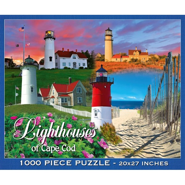 Cape Cod Lighthouses Jigsaw Puzzle 1000PC Nauset, Highland, Chatham, Nobska