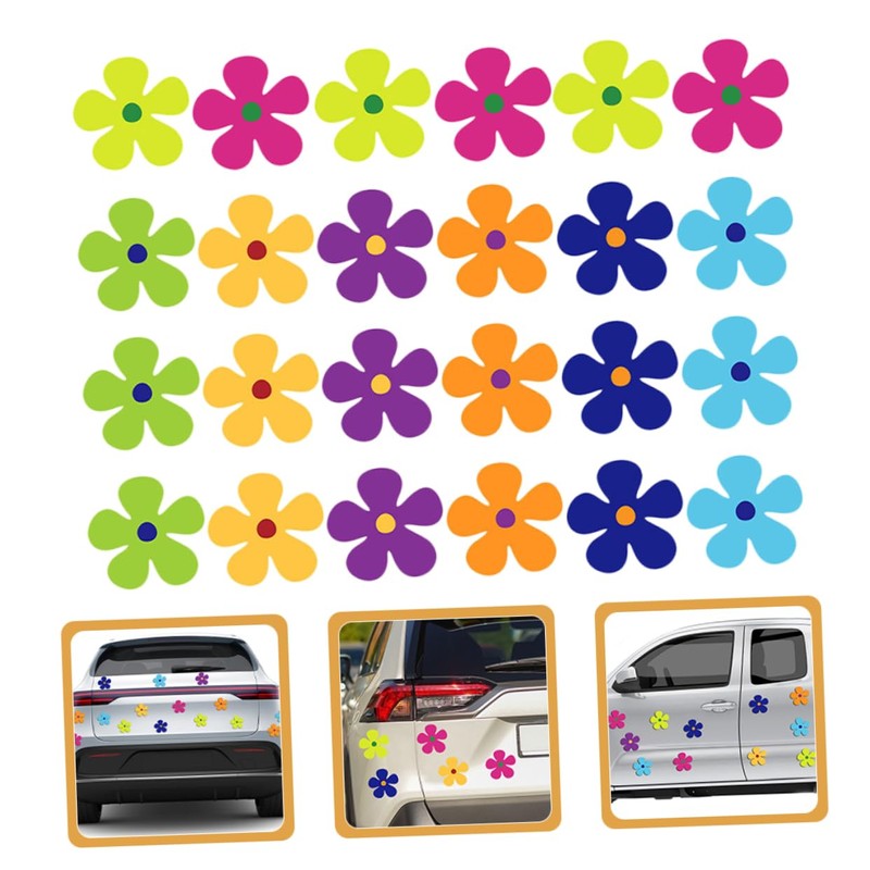 VICASKY 24Pcs Magnetic Flower Stickers for Home and Car Door