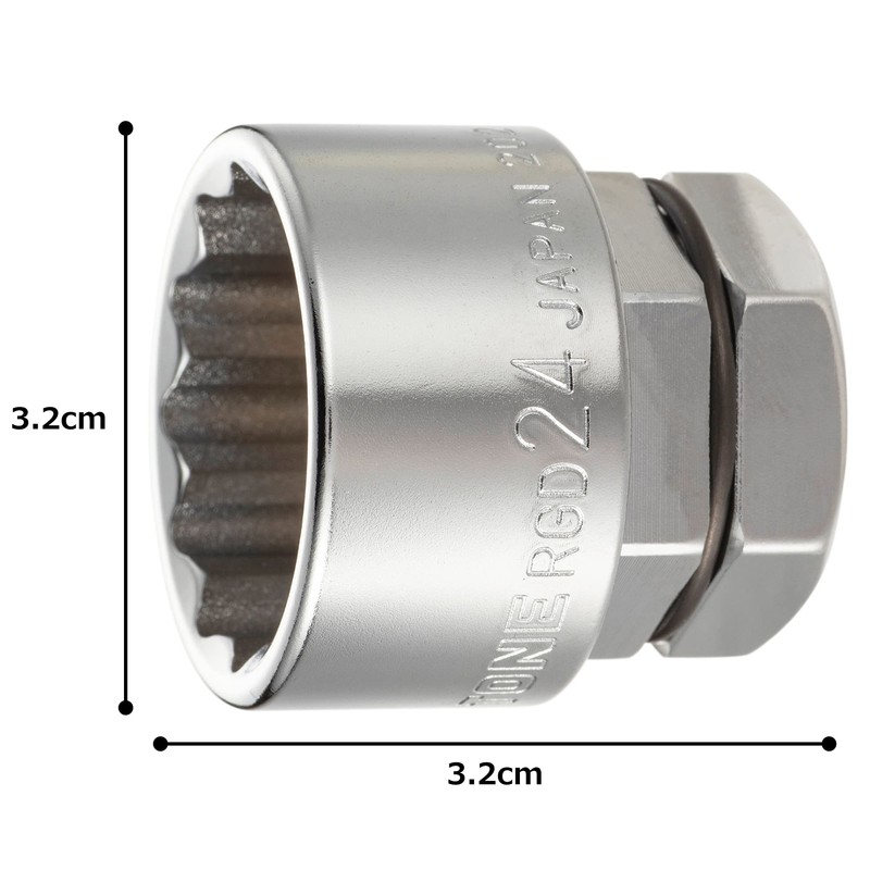 トネ(TONE) ソケット(12角・めがねレンチ用) RGD-24 二面幅24mm