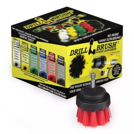 Drillbrush 2 inch Diameter Round Drill Powered Scrub Brush Attachment - Heavy Duty Cleaning
