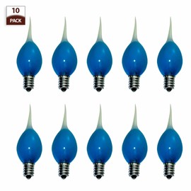 Royal Designs, Inc. Transparent Silicone Dipped Filament LED Bulb, 1-Watt C7 E12 120V 2500K, Blue, Pack of 10