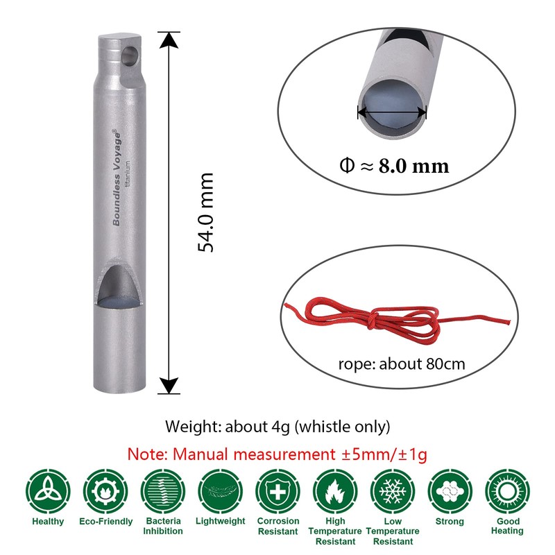 iBasingo Titanium Whistle Outdoor Camping Hiking Hunting Climbing Emergency Survival