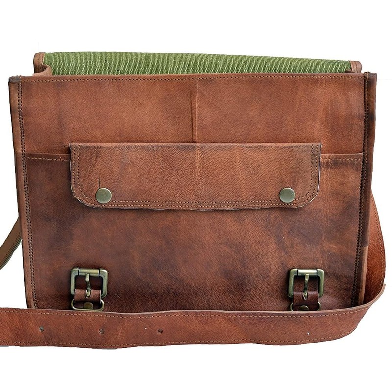 9" small Leather messenger bag shoulder bag cross body vintage