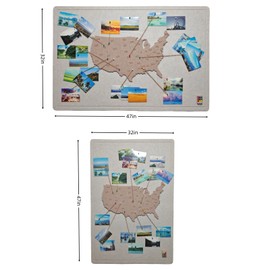 HOUHUANG Photo Wall American Map Travel Check-in Marker Decorative Wall Stickers, suitable for family and couple travel record, scenes for home and RV. (cream-coloured, 31in*47in)