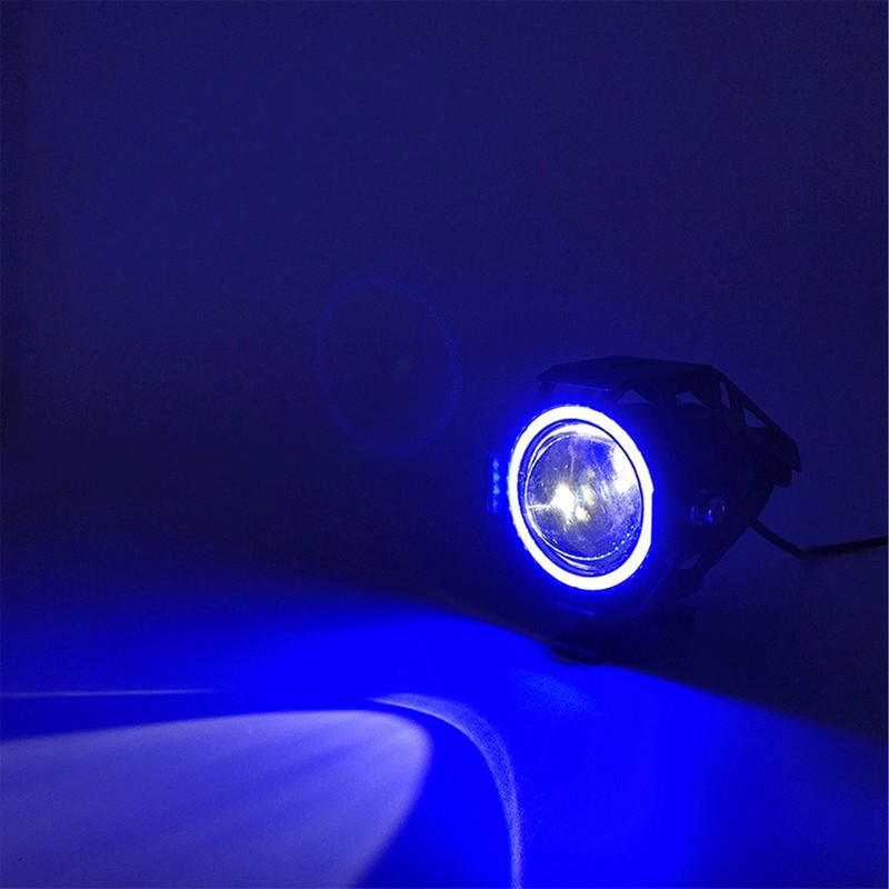 Projector Lens Motorcycle LED Headlight Front Extraposition Light Angel Eye